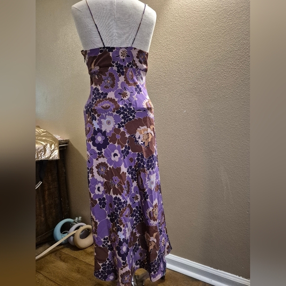 Express Purple and Brown Floral Dress - Picture 4 of 7
